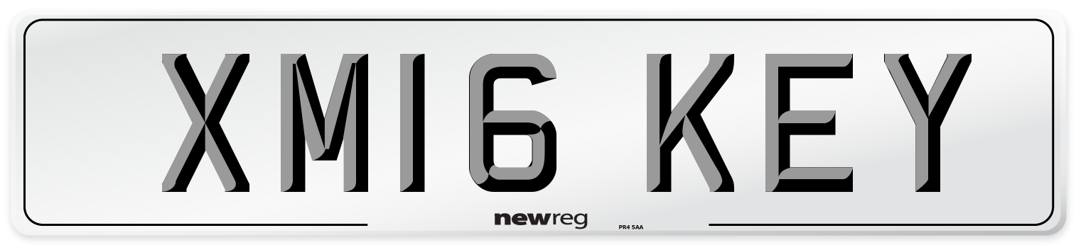 XM16 KEY Number Plate from New Reg